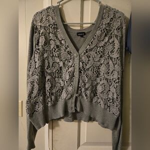 Torrid Gray Lace Cardigan